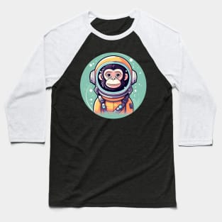 Monkey Ape Astronaut Illustration Baseball T-Shirt